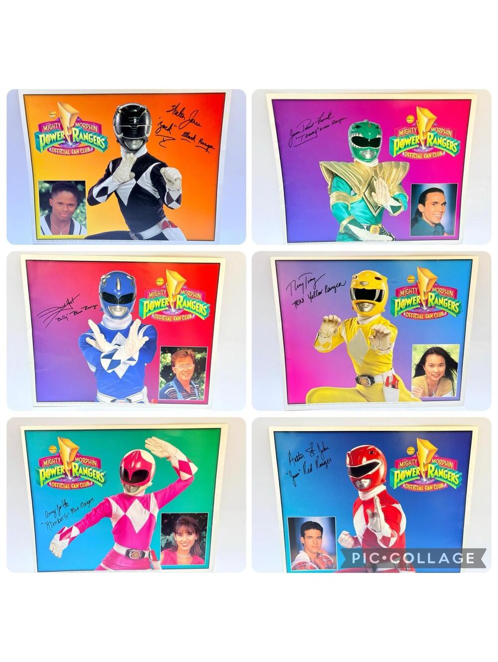 6x 1994 Mighty Morphin Power Rangers Official Fan Club Repro Auto 8x10 Prints